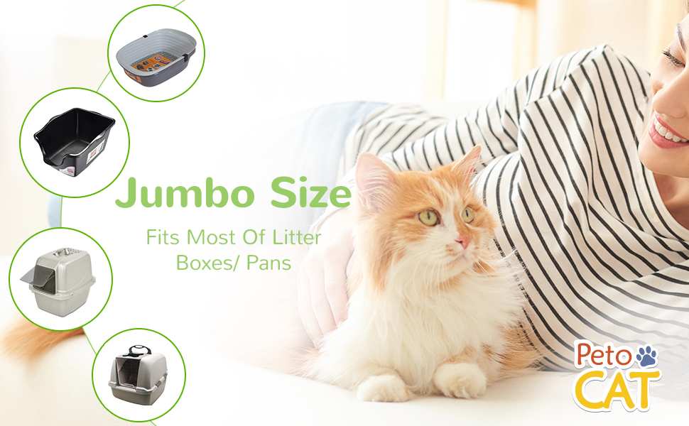 PETOCAT Litter Box Liners, 28 Count Giant Jumbo Cat Litter