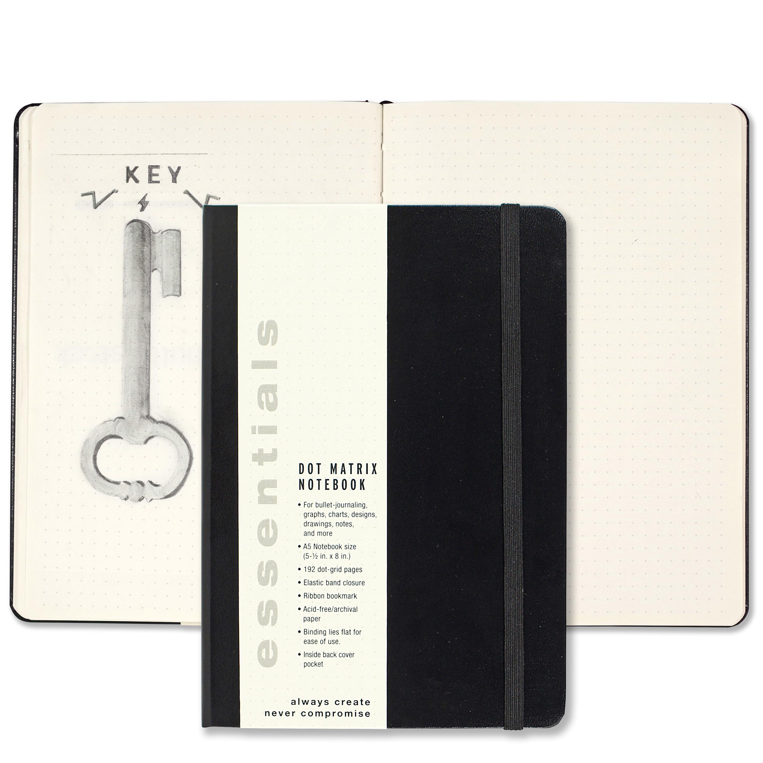 Essentials Dot Matrix Notebook, A5 size (Bullet Journal) Peter Pauper