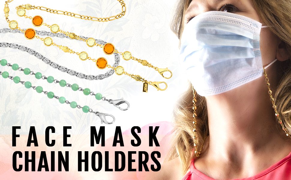 1928 Jewelry 14K Gold Dipped & Pearl Face Mask Chain