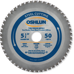 Oshlun SBF-054050 5-3/8-Inch 50 Tooth FTG Saw Blade with