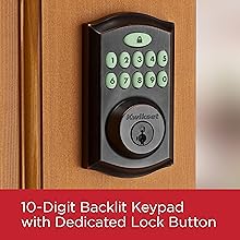Kwikset SmartCode 913 Venetian Bronze Single Cylinder Electronic Deadbolt Lighted Keypad