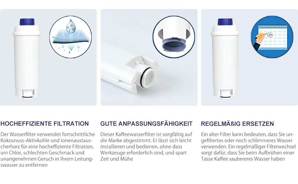 Xtracare Water Filter for DeLonghi Coffee Machines, Filter Cartridge