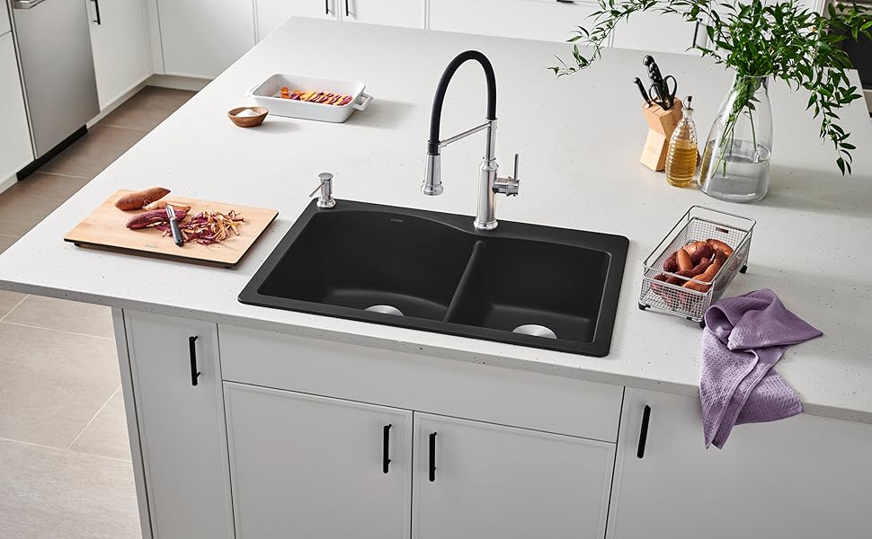 Cafe Brown Blanco 440213 2 Diamond 2 Hole Double Basin Drop In Or Undermount Granite Kitchen Sink Tools Home Improvement Kitchen Fixtures Vit Edu Au