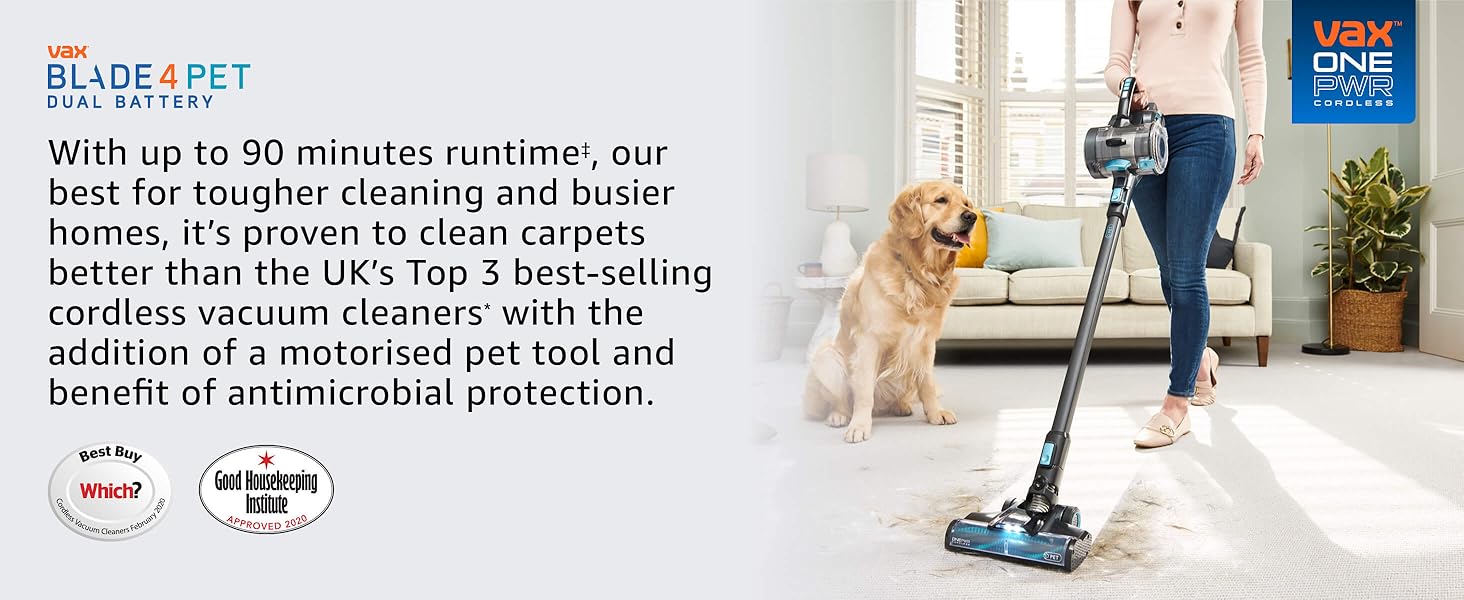 Vax ONEPWR Blade 4 Pet Dual Battery Cordless Vacuum Cleaner with
