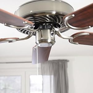 Deckenventilator ohne Beleuchtung Potkuri, Gehäuse Messing seidenmatt