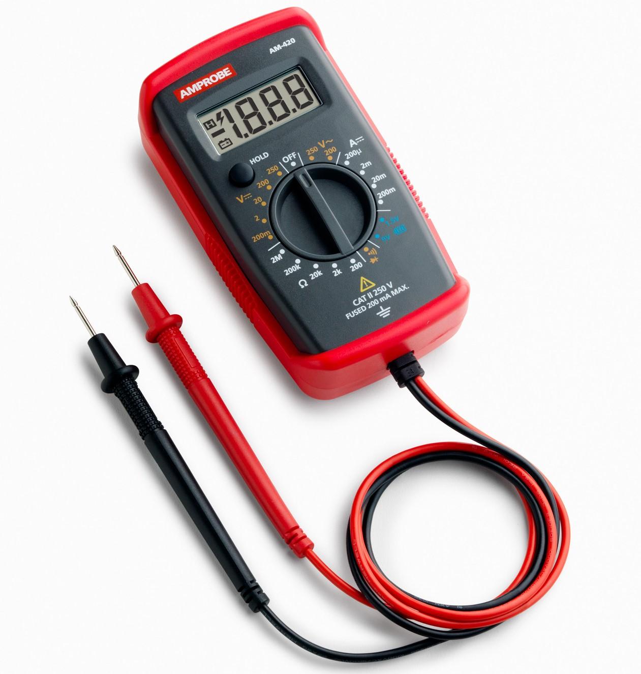 Amprobe AM420 Digital Multimeter, AC Voltage 200.0/250 V