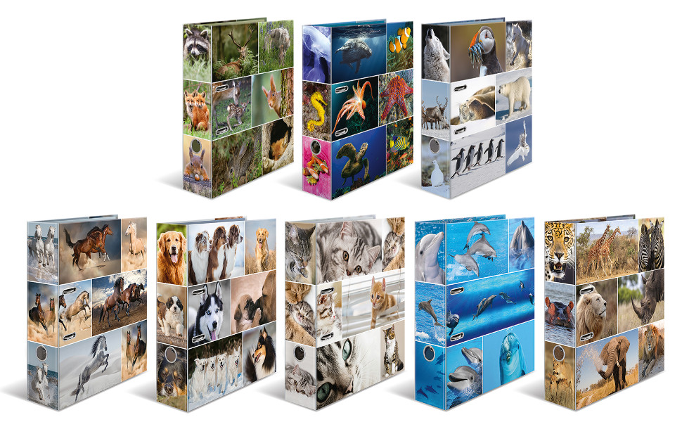 HERMA Lever Arch File Animals with Forest Animals Motif, A4, 70 mm Spine, with Inner Print, 1
