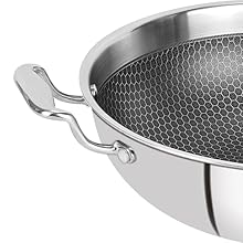 Bergner Hi-Tech Prism Triply Stainless Steel Wok, Triply Wok, Hi-Tech Wok