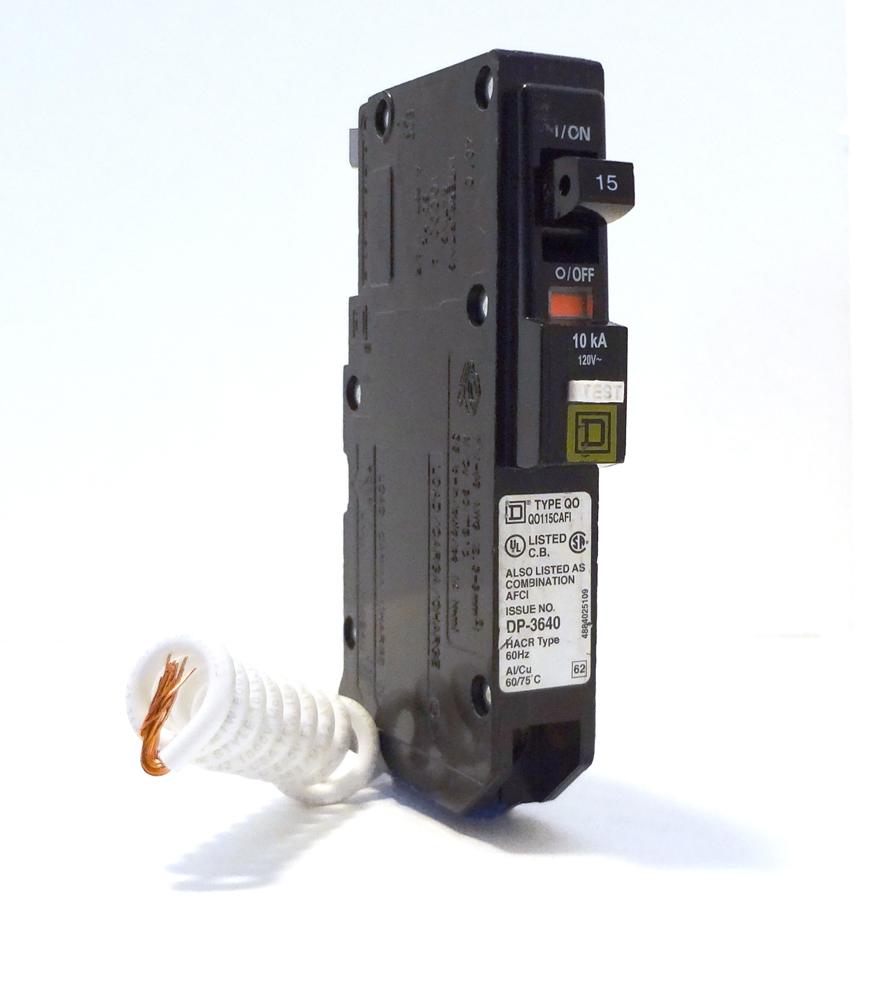 Schneider Electric QO115CAFI Square D Qo Single Pole 15 Amp Combination Arc Fault Pigtail