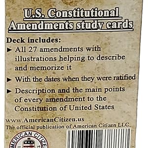 Back of Box for US Constitutional Amendment Cards 