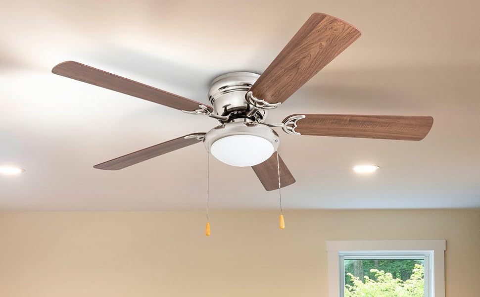 Portage Bay 50252 Hugger 52" Brushed Nickel West Hill Ceiling Fan with