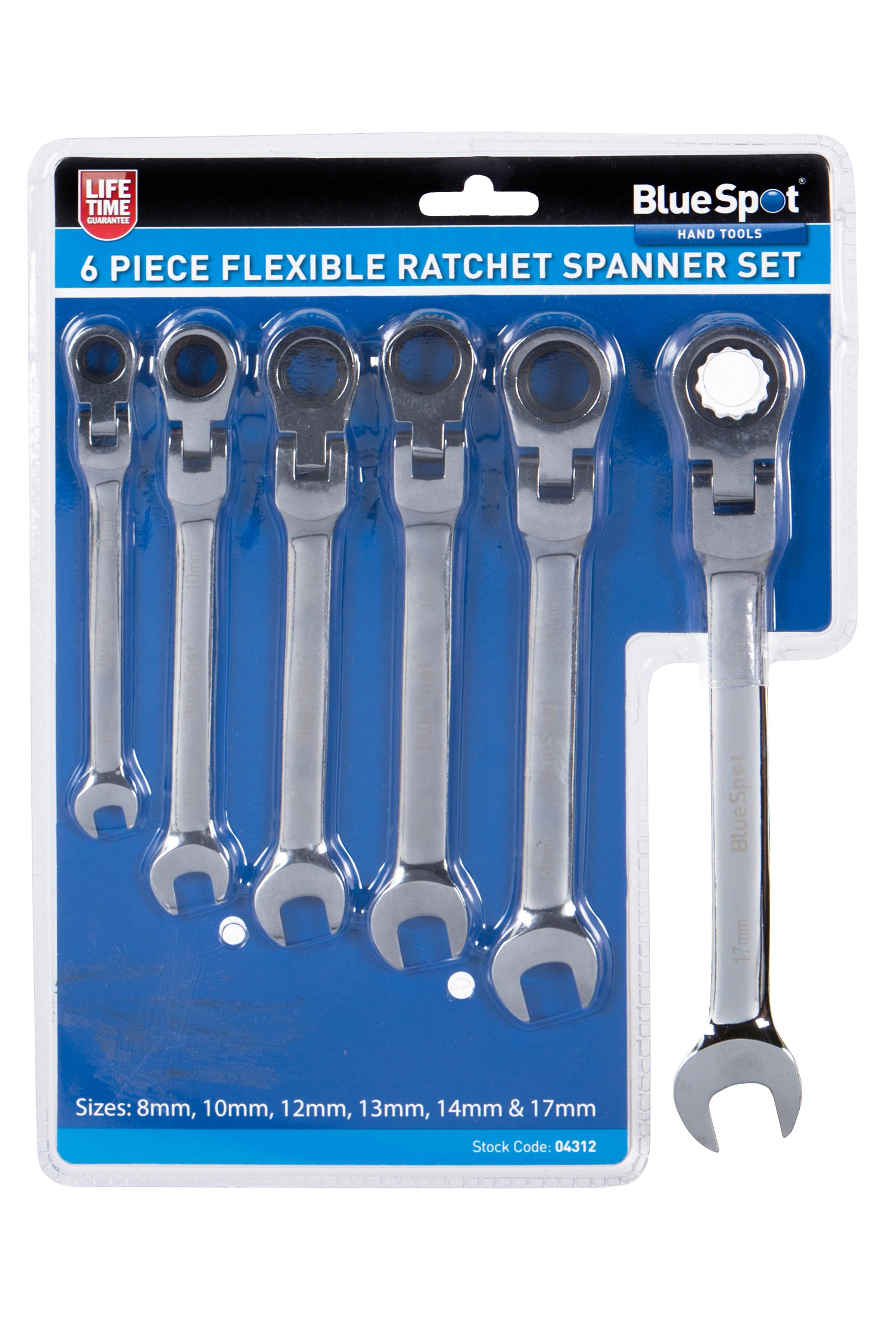 Blue Spot BlueSpot 6 PCE Flexible Ratchet Spanner Set (04312), Multi