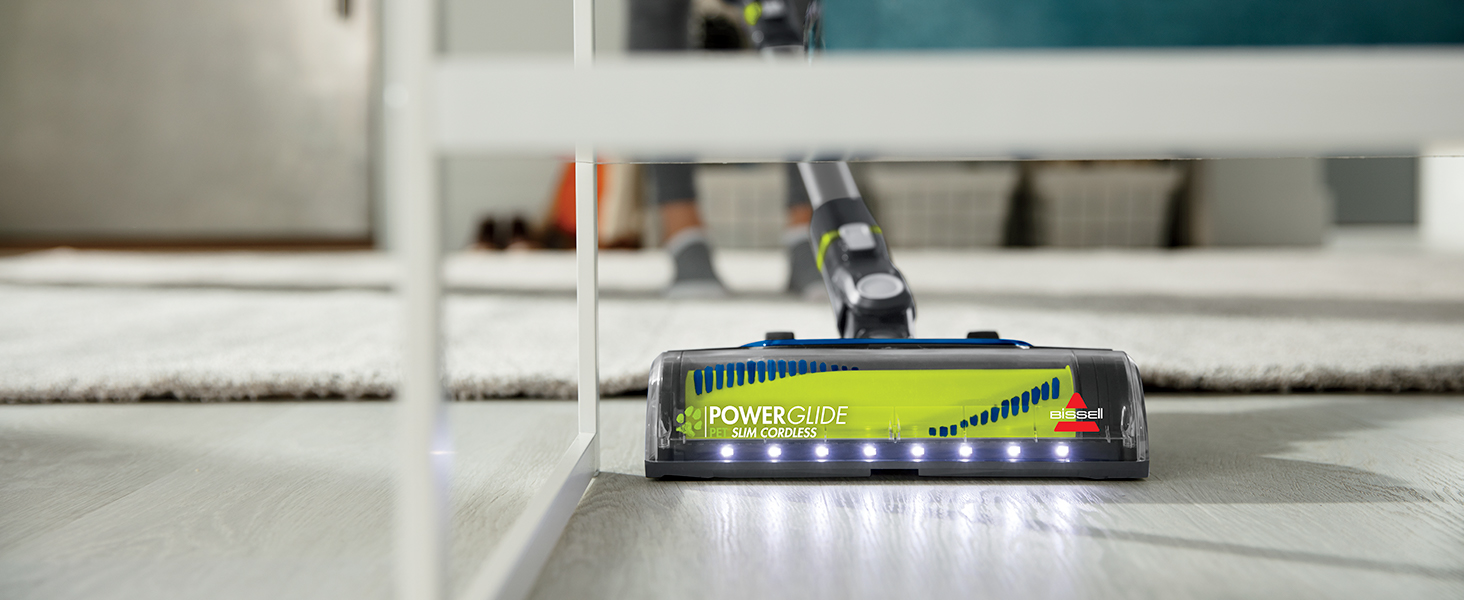 LED lights help illuminate under objects like tables, chairs, couches