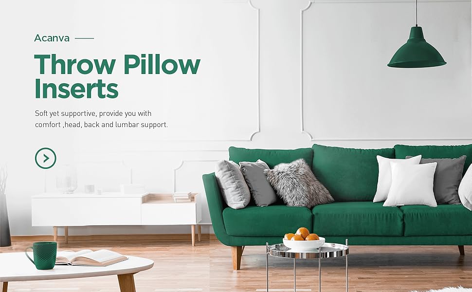 Acanva Decorative Premium Square Throw Pillow Inserts for