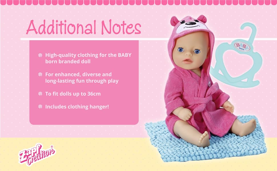 BABY born Little Bademantel/Bathrobe 36 cm