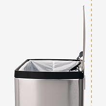 Amazon Com Simplehuman 50 Liter 13 2 Gallon Rectangular Kitchen Step Trash Can Brushed Stainless Steel Home Kitchen