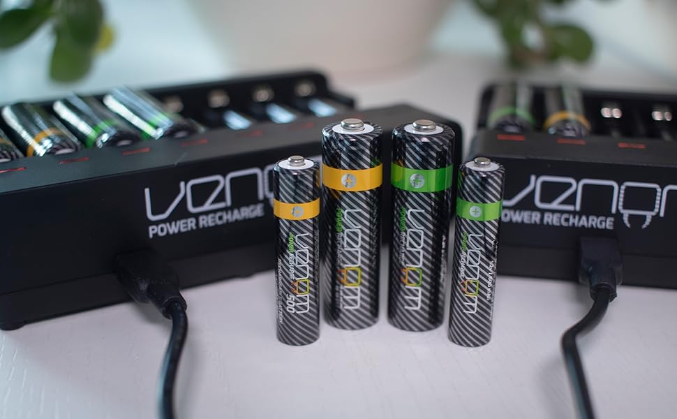 Venom Power Rechargeable Battery Charging Dock plus 10 x AA Batteries
