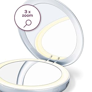 Beurer BS39 Illuminated Cosmetics Compact Mirror with Powerbank