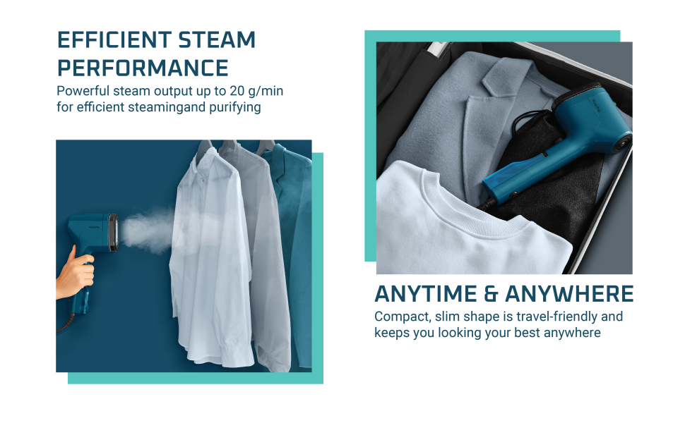 Rowenta Pure Pop Handheld Steamer for Clothes 1.5 Pounds 15 Second