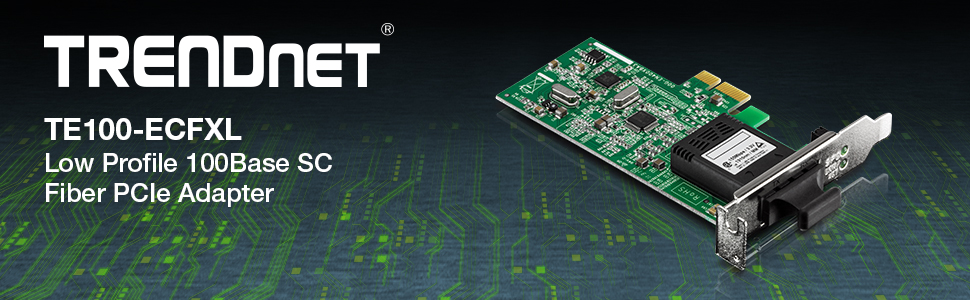 Low Profile 100Base SC Fiber , PCIe Adapter, Multi-Mode SC-type fiber 