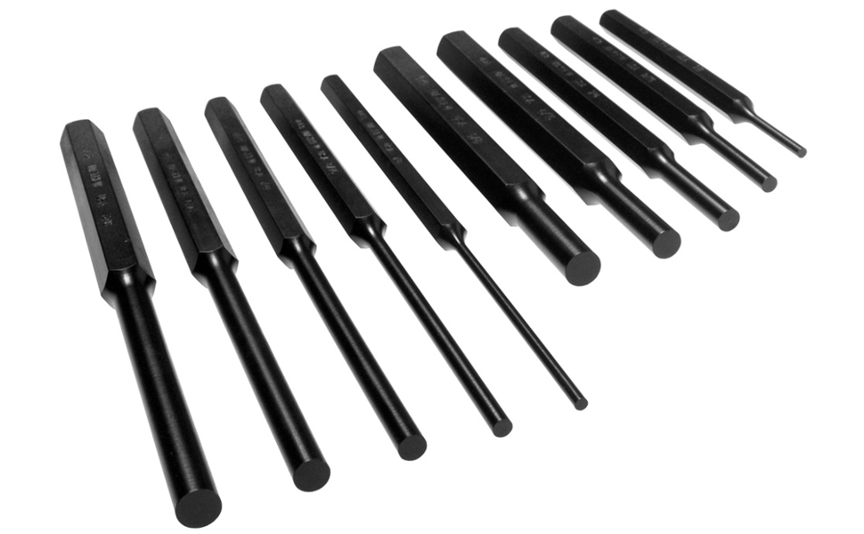 Mayhew Pro 61511 Pin Punch Set, 10Piece Hand Tool Pin Punches