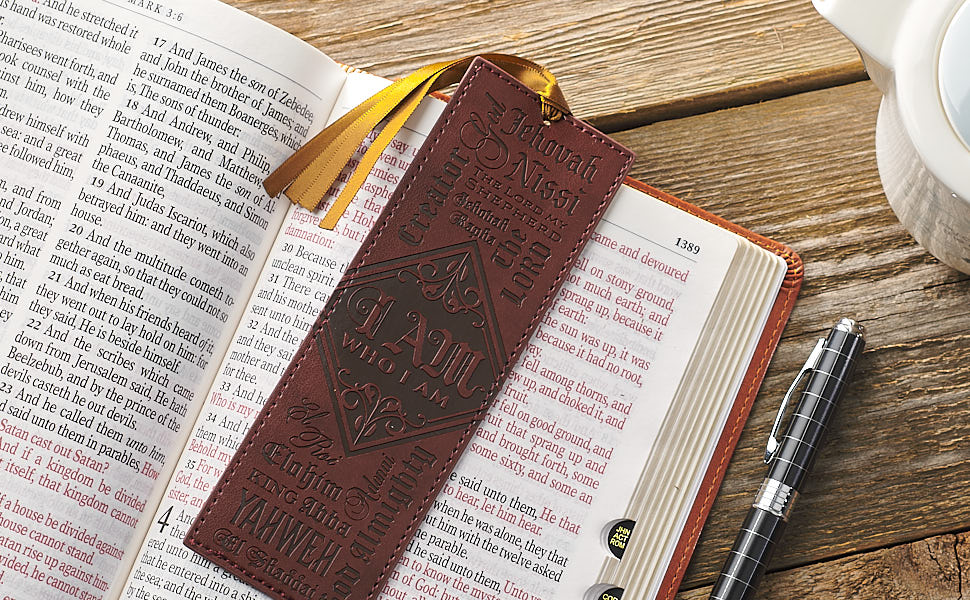 Christian Art Gifts Faux Leather Bookmark Names of God