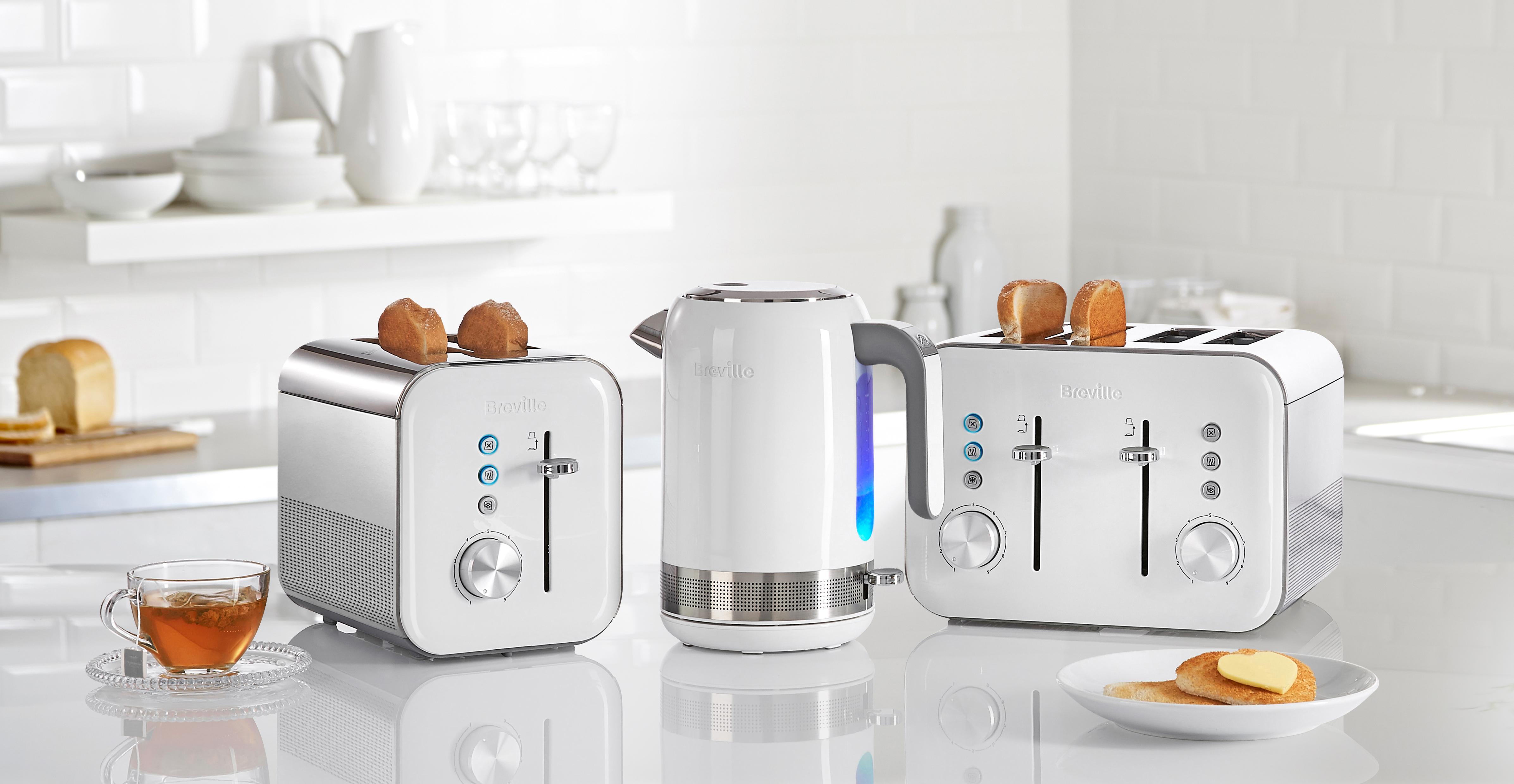 Breville VTT687 4 Slice High Gloss Toaster, White Amazon.co.uk Kitchen & Home