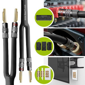 GearIT 12AWG Oxygen Free Copper OFC Speaker Cable with Banana Plug