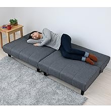 Amazon｜山善(YAMAZEN) ソファベッド グレー 幅180×奥行88-94×高