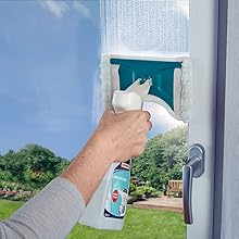 Window frame cleaning.
