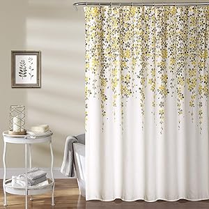 Amazon Com Lush Decor Weeping Flower Shower Curtain Fabric