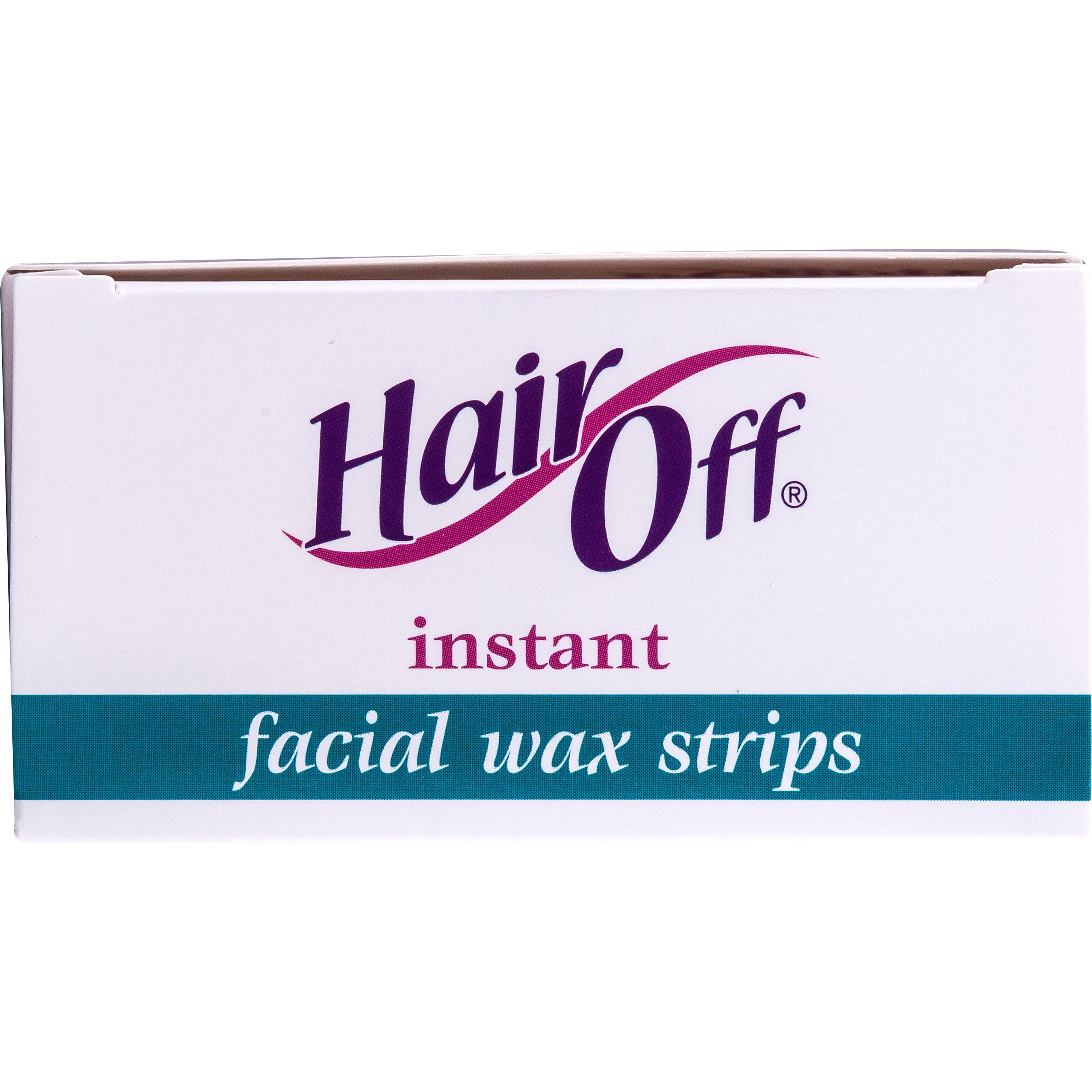 Hair Off Facial Wax Strips, 18 strips per Pack, (Pack of 3