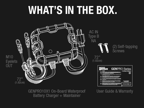 NOCO Genius GENPRO10X1, 1-Bank, 10A, Smart Marine Charger, 12V Onboard Battery Charger, Maintainer