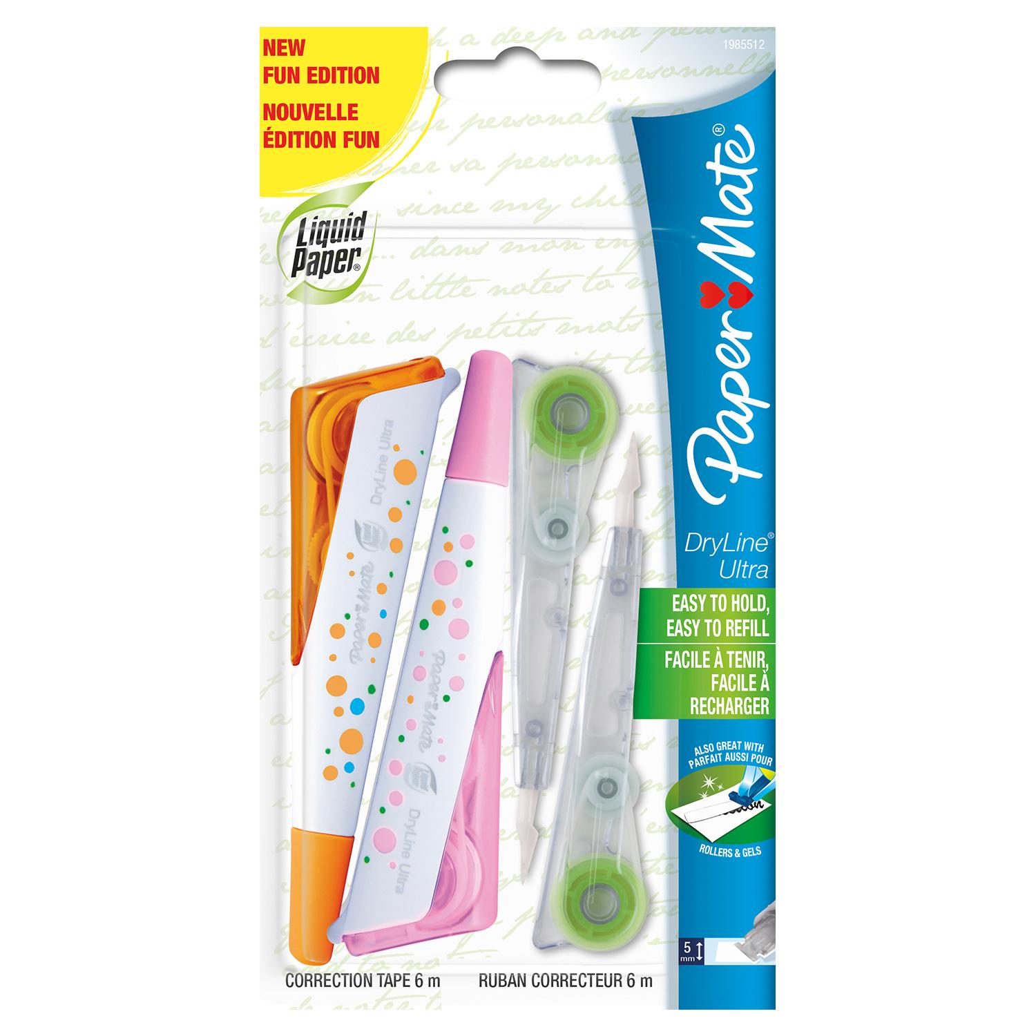 PaperMate Liquid Paper Dryline Ultra Correction Tape, Spotted, Pack of