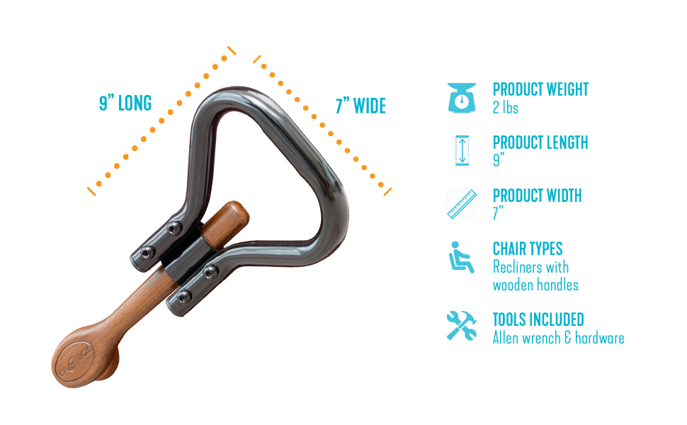 Stander Recliner Lever Extender Ergonomic Curve Grip + Oversized