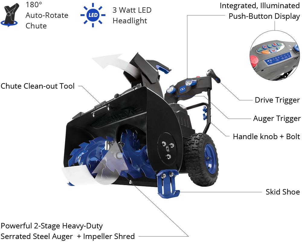 Snow Joe iON8024CT 80Volt iONMAX Cordless Two Stage Snow Blower 24Inch 4