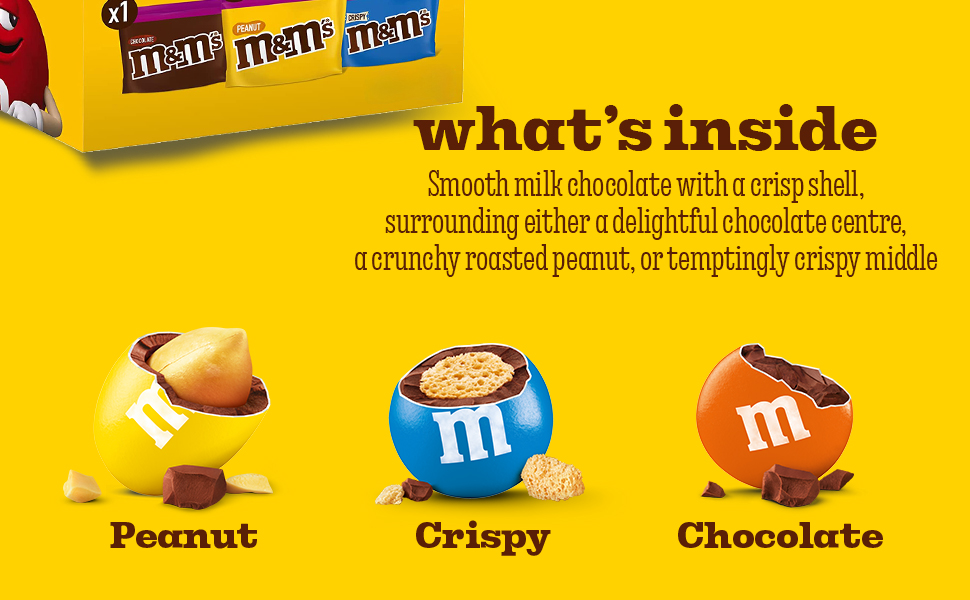 Deliciously smooth milk chocolate encased in a crisp, colourful sugar shell