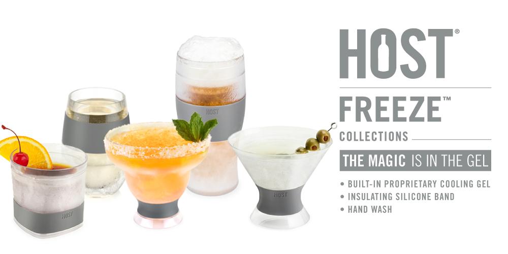 Host Wine Freeze Cooling Cups, Gray (Set of 2) Kitchen