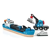 BRIO World 33534 - kontenerowiec z wózkiem żurawowym