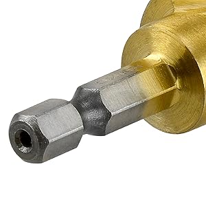 drill bit step wood metal hole drilling hex shank high speed HSS steel