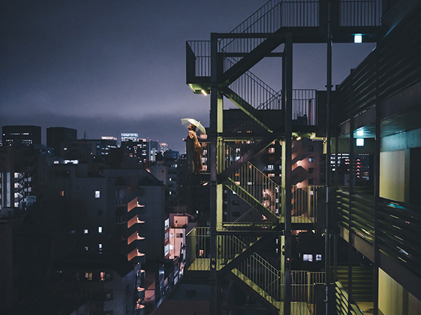 low light ISO fire escape night photography