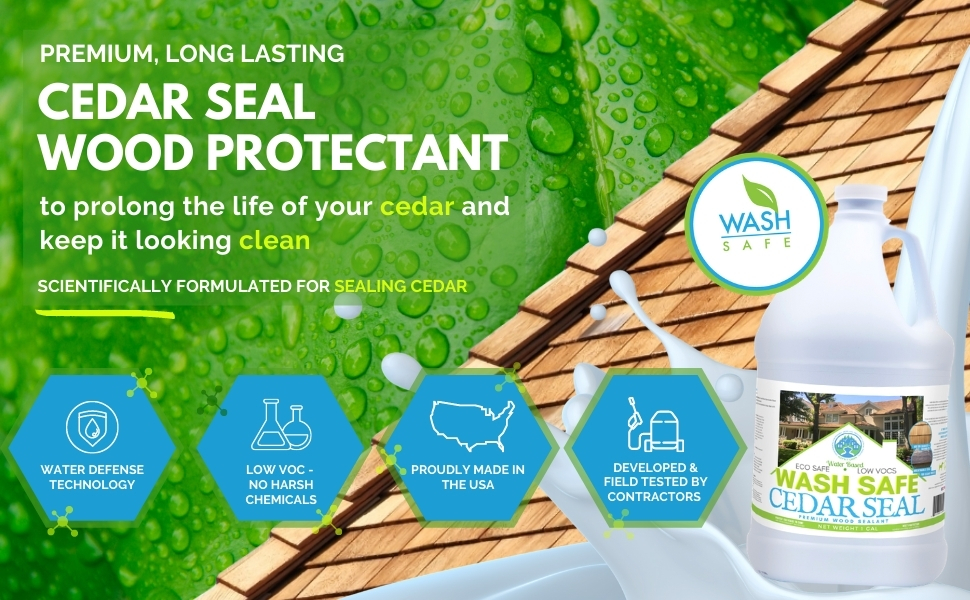 Wash Safe Industries Cedar Seal, Wood Waterproofing Sealer, 1 gal