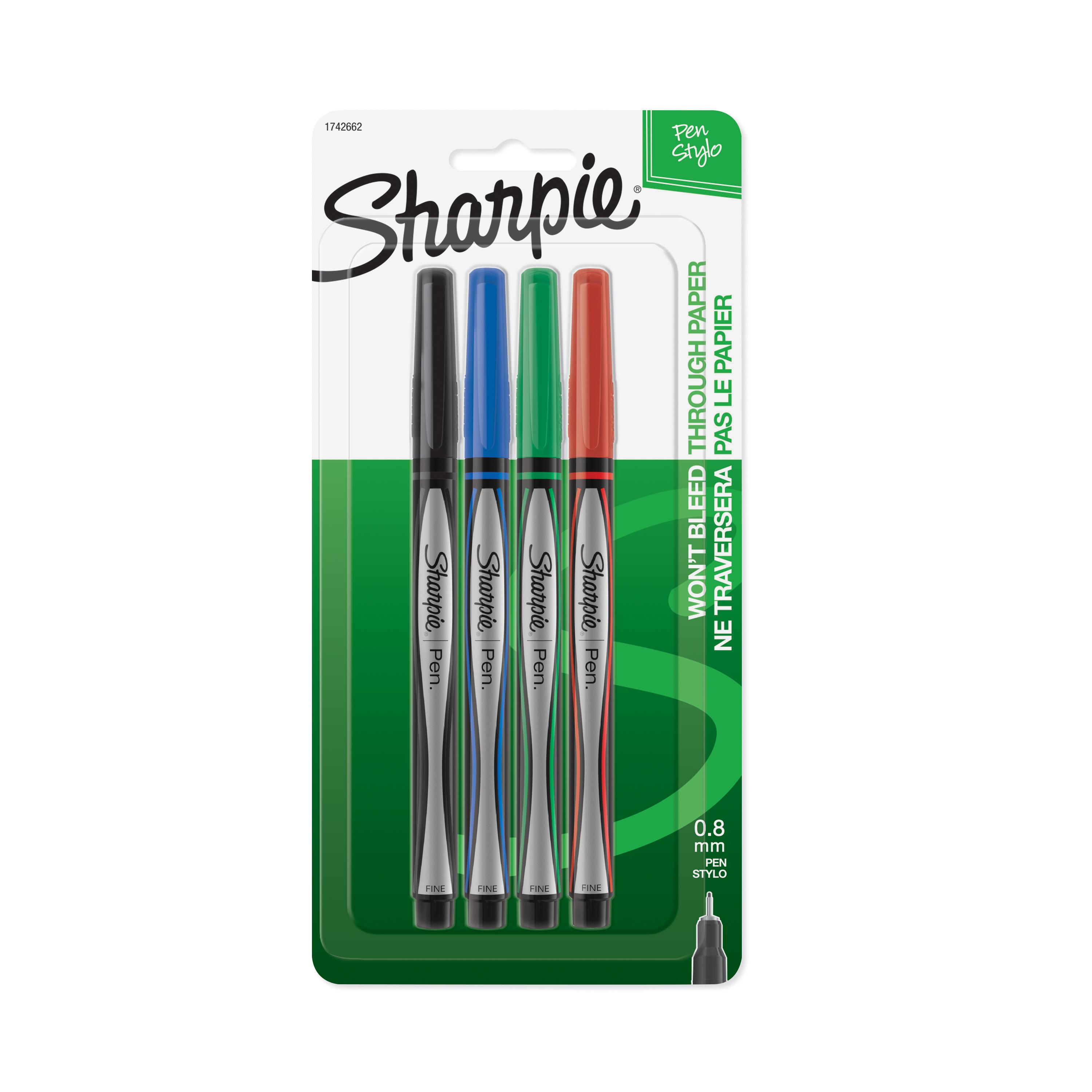 Sharpie Pen Fine Point Pen, 4 Colored Pens (1742662