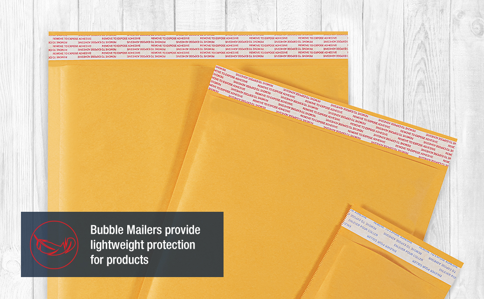 Aviditi Kraft Bubble Mailers 1, 7 1/4" x 12", Open End