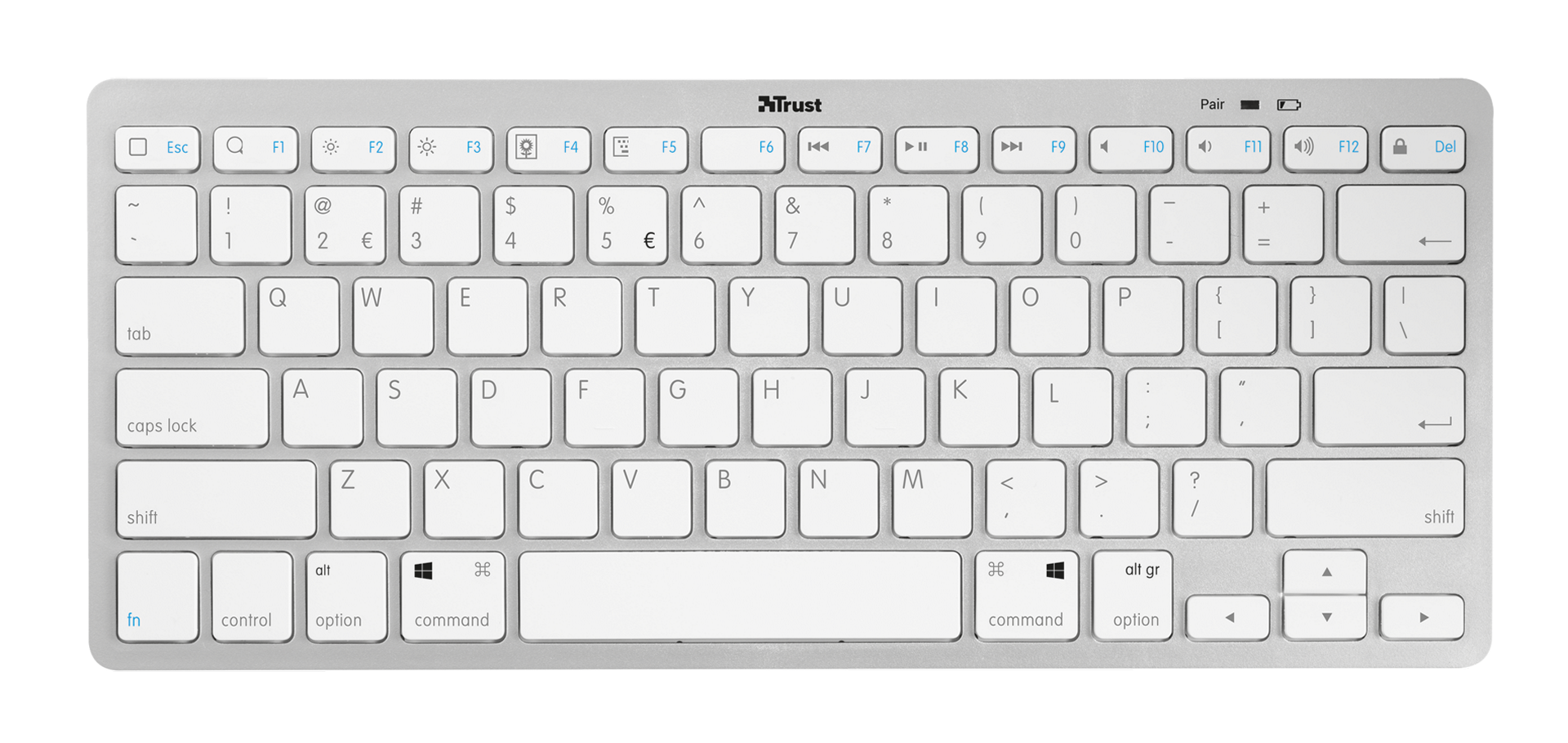 Trust Nado Wireless Bluetooth Keyboard, UK Layout White Amazon.co.uk Computers & Accessories