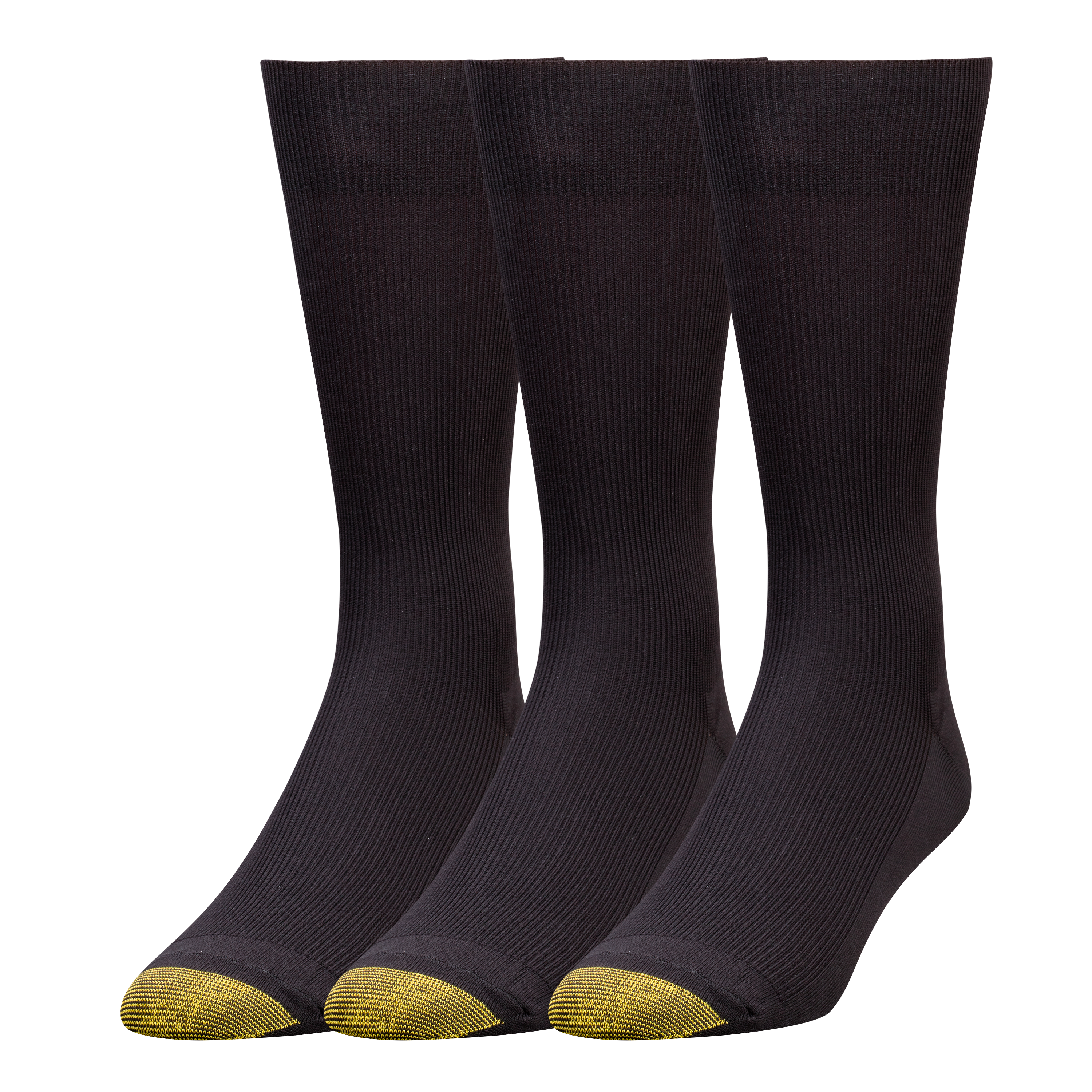 Gold Toe Men's 3Pack Metropolitan Over the Calf Dress Socks,Black,10