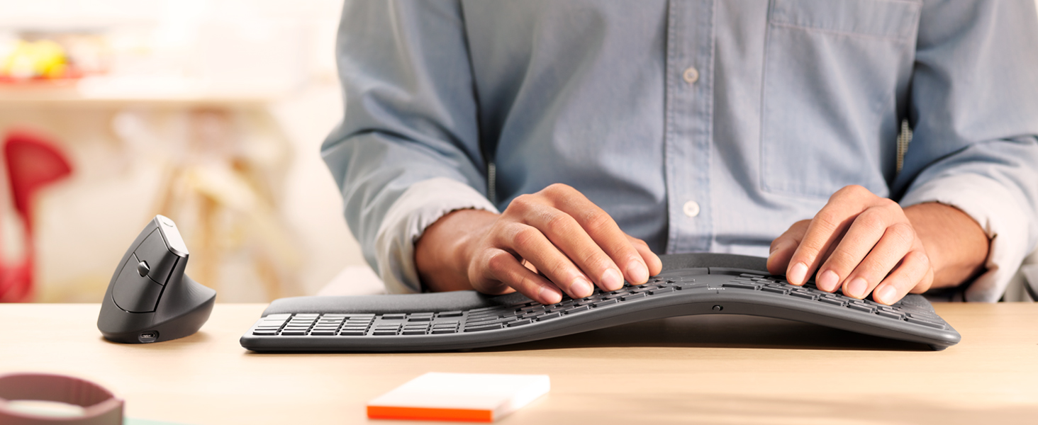 Logitech Ergo K860 Wireless Ergonomic Split Keyboard with Wrist Rest