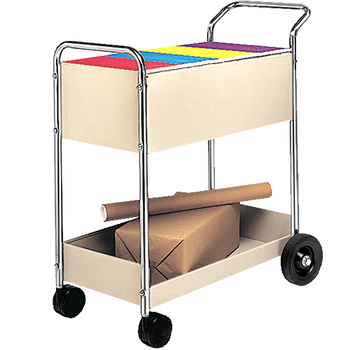 Fellowes 40922 Steel Mail Cart, 150Folder Capacity, 20w x