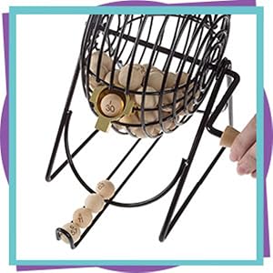 bingo商品 Deluxe Bingo Game Set w/Bingo Cage, Bingo Balls, Board, 10