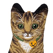 cat oven mitt cat wearing a bell collar cute kitchen mitt boston warehouse kitten mitt oven mitt 